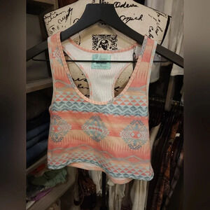 Rock & Roll Cowgirl Pastel Aztec Crop Top